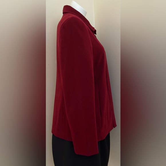 Karen Scott Red Zip Collared & Pockets Shoulder Pads Fully Lined S 12 Zip Front. - Picture 3 of 15